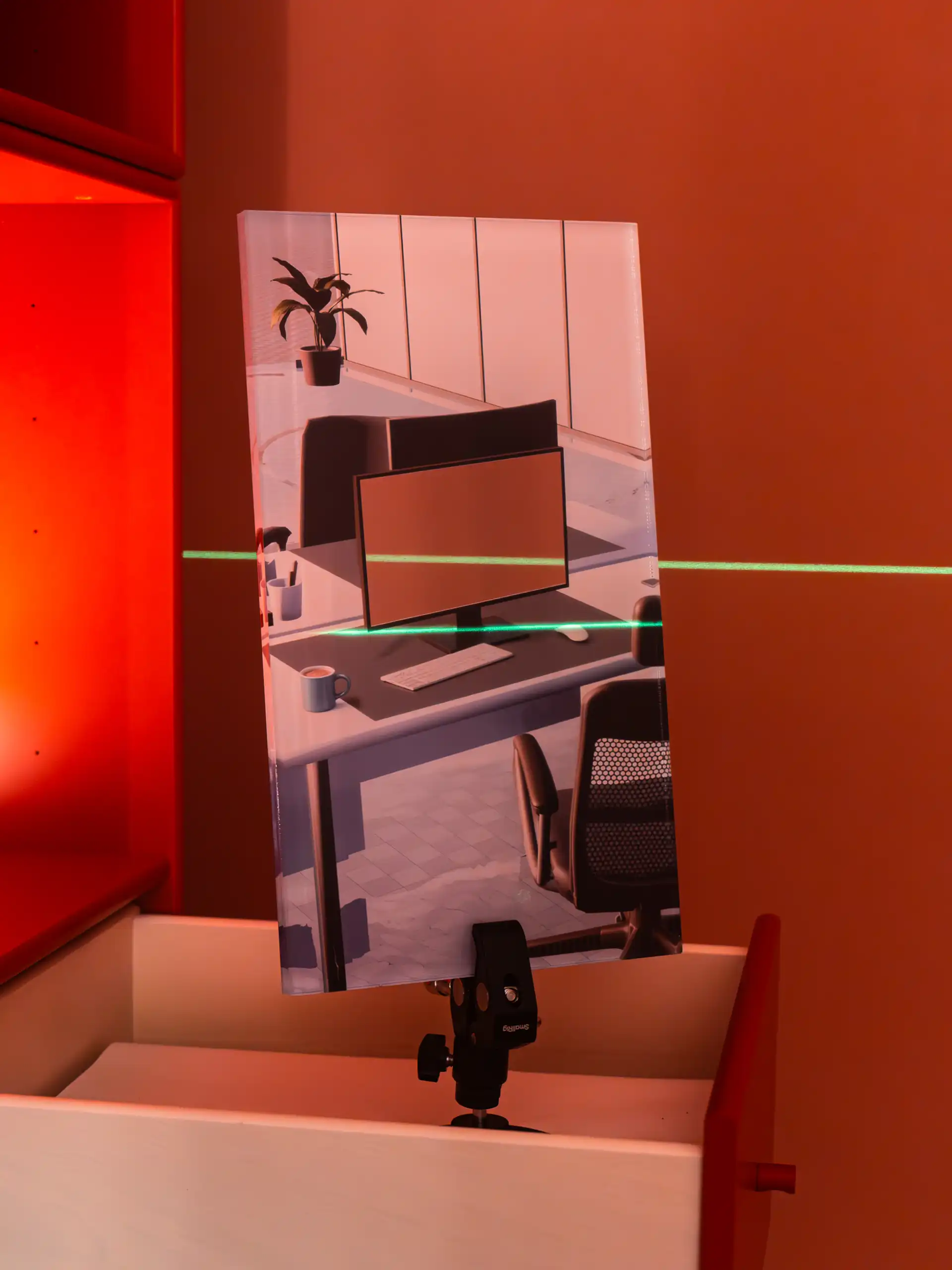 Laser "trennt" Bild in Hälften
