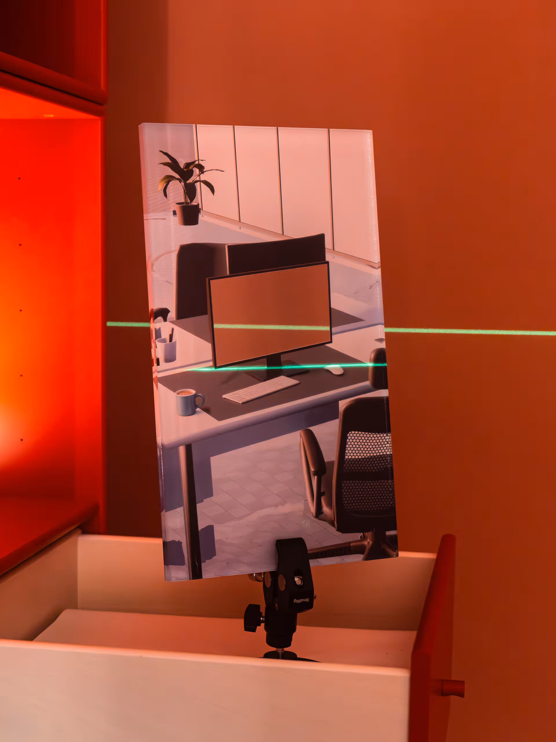 Laser "trennt" Bild in Hälften